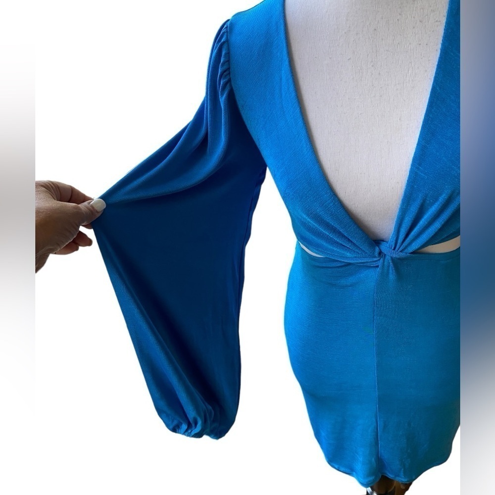 Princess Polly Women's Size 8 Blue Long Sleeve Cut Out Party Dress  New with Tag - Picture 8 of 16